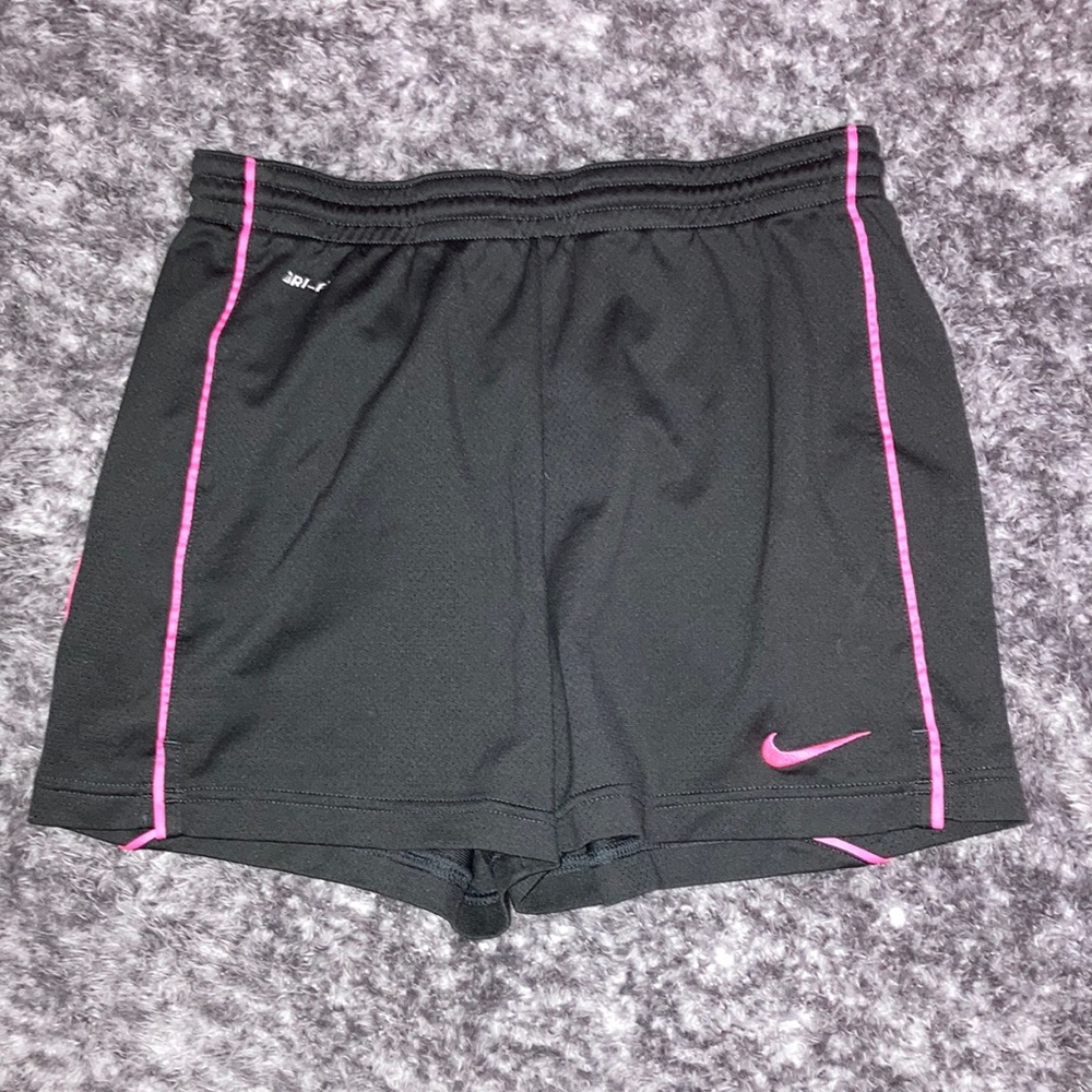 Nike athletic shorts, colors black and pink, woman’s size small